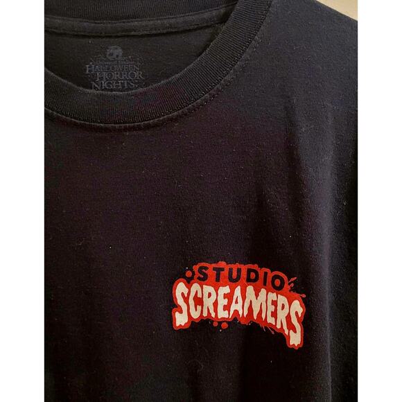Universal Studios Halloween Horror Nights Screamer T shirt MEDIUM LS Black HHN - Picture 3 of 8